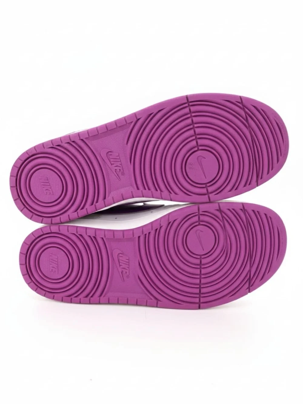 Nike Kids White and Purple High-Top Sneakers with Logo